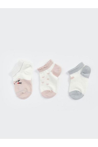 LC Waikiki Printed Baby Girl Booties Socks 3-Piece (S4)