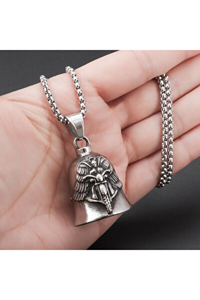 Choice 126934-سلسلة مفاتيح فضية على شكل جرس أجنحة ملاك من طراز ريترو بانك سلس...