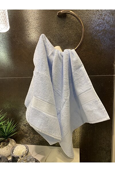 Arelina Textile طقم مناشف قطن 100% Gaia Blue 50 X100 مكون من قطعتين (منشفة حم...