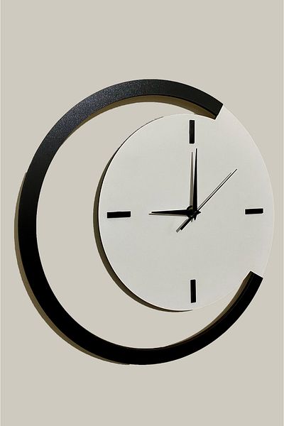 İnfigo Concept 42 cm Decorative Wooden Green Wall Clock - Moon