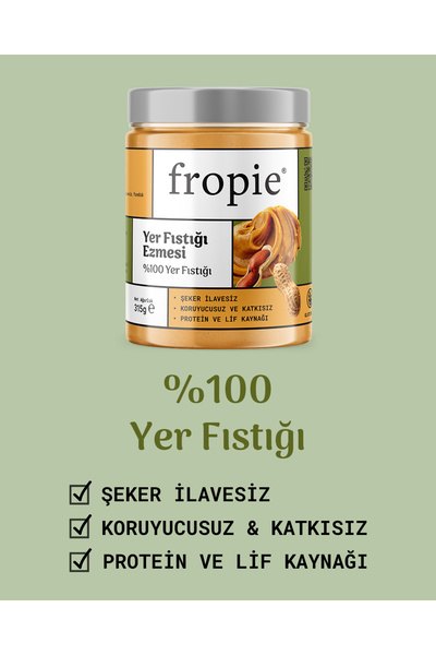 FROPİE Yer Fıstığı Ezmesi Seti %100 Yer Fıstığı & Kakao Nibli Çikolatalı 315 gr