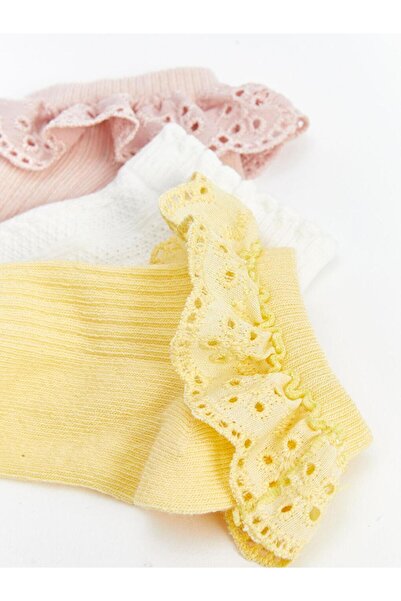 LC Waikiki LCW бебешки чорапи с мотив за момиченца, 3 чифта (S4)