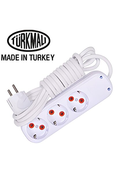 Amiral electric 3 Metre Kablolu Topraklı Ara Kablosu Uzatmalı Seyyar 3lü Grup...