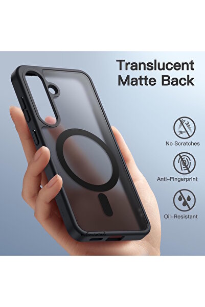 m.tk moveteck Samsung Galaxy S25 Plus Kılıf Mat Magsafe Şarj Özellikli Darbe Önleyici Hassas Butonlu Renkli Kenar