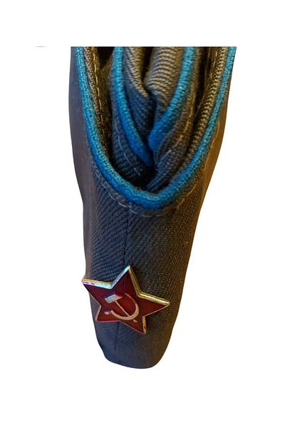 kho military design Soviet Pilotka Cap Unisex Blue Piping (Size 55)