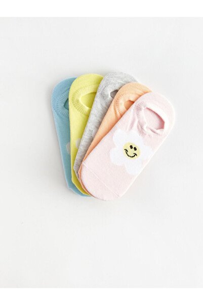 LC Waikiki Patterned Girl's Sneaker Socks 5-Piece (S4)