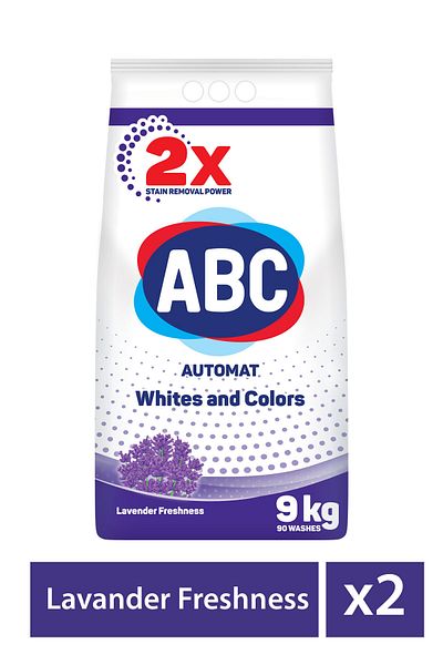 ABC AUTOMATIC DETERGENT-LAVANDER 9 KG X 2