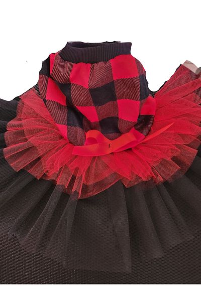 atelyu Cat Dog Suit Checkered Sports Tutu Dress Birthday Dress