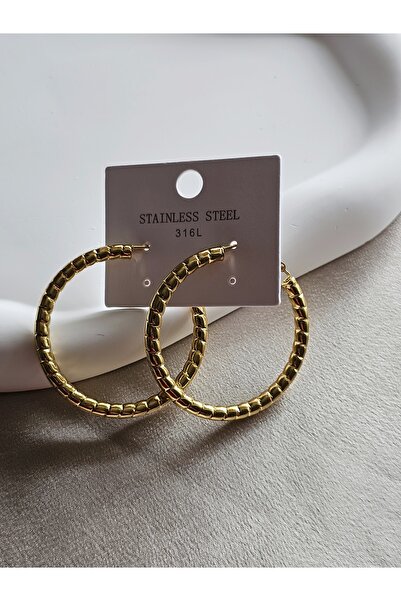 bej jewelry Büyük Boy Halka Gold Küpe