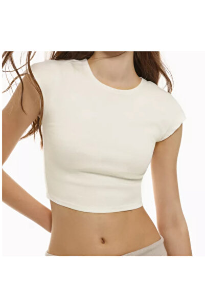 Rahat ve şık kullanışlı crop T-shirt, yumuşak rahat crop, Kaliteli kumaş Crop Bluz