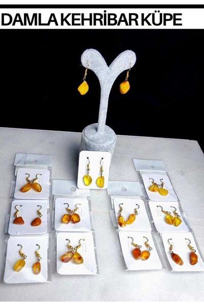 Lio20 Women's Drop Amber Earrings