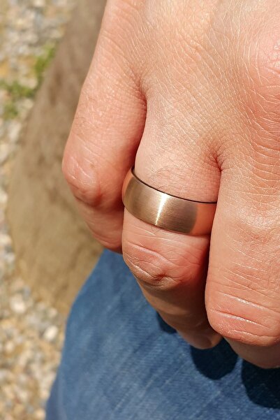 Chavin Women Men Distressed Tumbled Gold Tungsten Ring Dm82