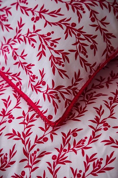 Leruum London طقم غطاء لحاف فاخر بنقشة زهور وردية فوشيا - 2 وسادة، مع أنابيب مطرزة، 240x220