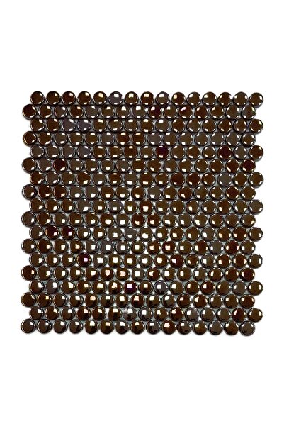 MozaiKristaL Tüm yüzeyler için Ø22mm Janjanlı Siyah, 31.5x31.5cm Fileli Cam M...