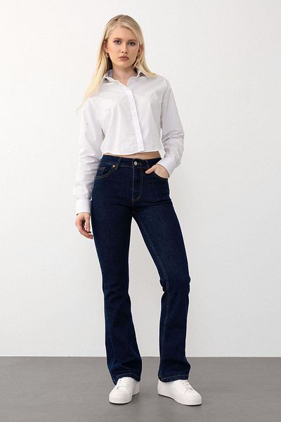 Olcay Pantaloni evazați din denim ALBASTRU ÎNCHIS 7574