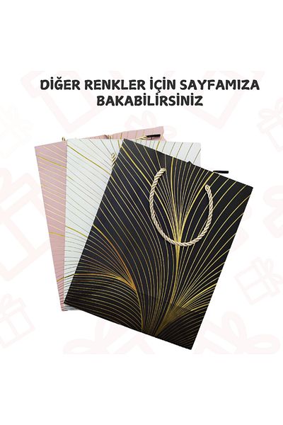 Tutku 1 BUC. Pungă cadou albă, elegantă, din carton aurit (23 cm x 18 cm) Pungă cadou