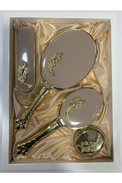 Marpiella مجموعة مشط مرآة على شكل أوراق صفراء من كاموميل