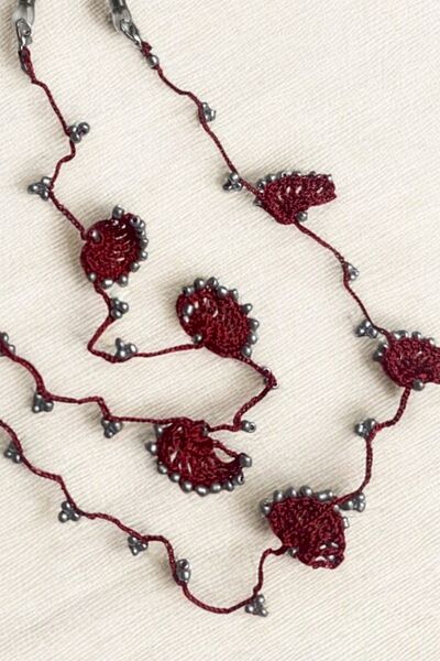 nftart.design Handmade Glasses Rope Strap with Needlework and Bead Detail