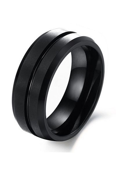 Chavin Women Men Matte Black Brushed Tungsten Ring dm76