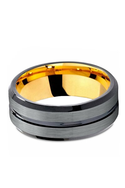 Chavin Kadın Erkek Mat Gri Fırçalanmış Tungsten Yüzük dm80
