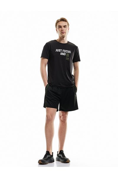 Koton Tricou sport cu mânecă scurtă, cu decolteu, cu slogan imprimat