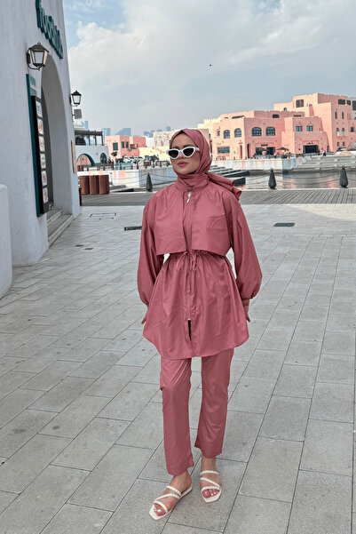 lurex moda Robe Detailed Hijab Swimsuit