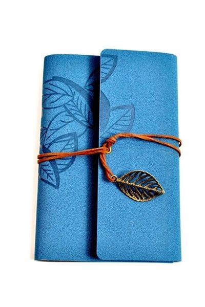 funshop Agenda acoperită cu piele, caiet de memorii și note zilnice cu model de frunze