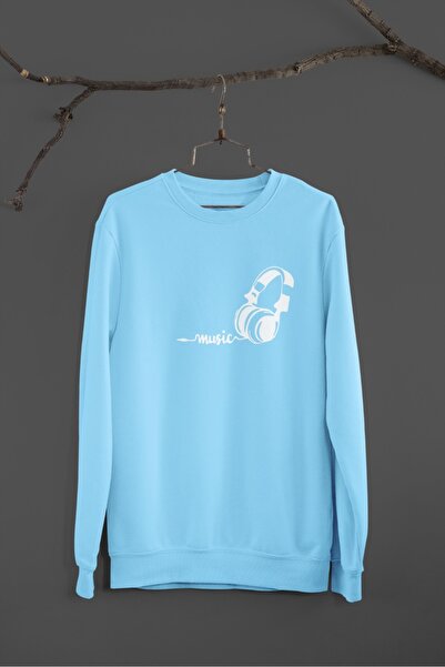 Butik Φούτερ Unisex με μακρύ μανίκι 2 νήματα ΛΕΥΚΟ EARPHONE Transfer B με τύπ...