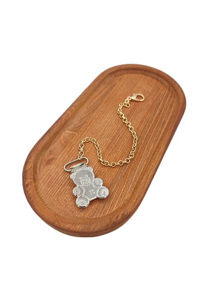 Sahi Aksesuar Silver Bear Clip Baby Pacifier Chain - Pacifier Strap Bezyi1694