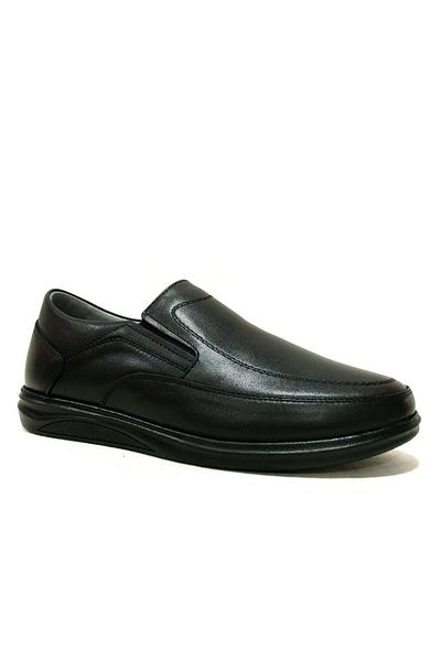 Fancy Black Laceless Anatomical Comfort Men's Shoes