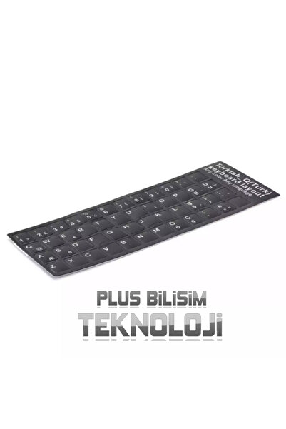 Plus Bilişim Klavye Sticker Etiketi Pc Ve Laptop Türkçe Q Siyah Silinmez, Klavye Stiker Etiket