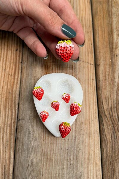 rufus concept Çilek 3 Farklı Boy 7'li Silikon Mum Kalıbı