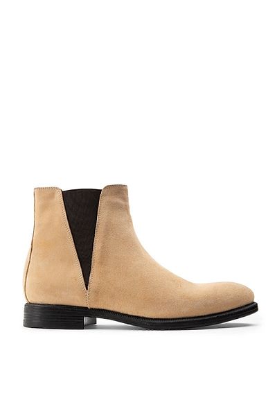 Deery Genuine Suede Beige Men's Chelsea Boots