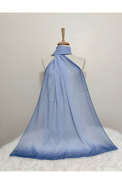 REMOMODA 180X70 cm Small Leaf Patterned Chiffon Shawl