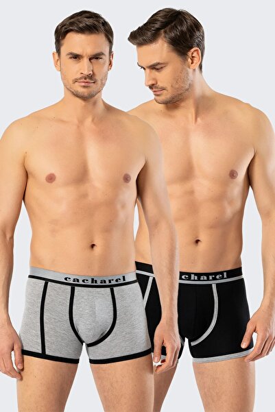 Cacharel Ανδρικό Lycra ριγέ 2'li Πακέτο Boxer 95 Βαμβάκι 5% Ελαστάνη