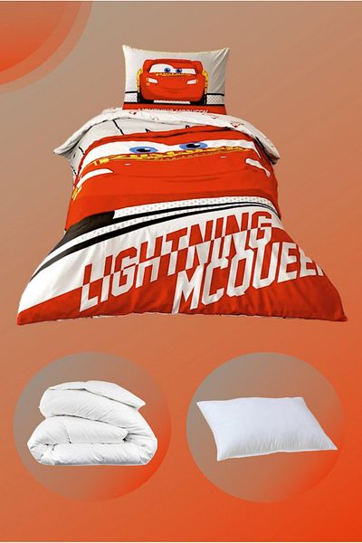 Taç Licensed Disney Cars Lightning Single Children's Duvet Cover + Duvet + Pillow