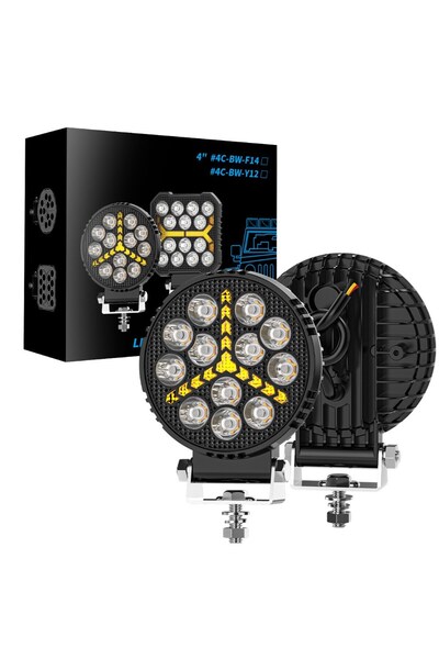 DEKOHOP Off Road Çalışma Lambası ve Sis Farı 4 inç Selamlamalı Çakar İkaz Gün...