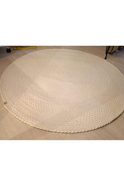 Home Doğal Hasır Görünümlü Saç Örgü Yuvarlak Jüt Halı Yeni Sezon