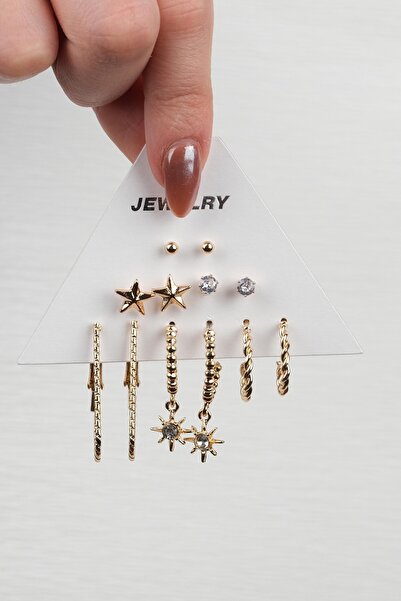 Jack Ferrero KADIN ÇOKLU KÜPE SETİ ALTIN KAPLAMA