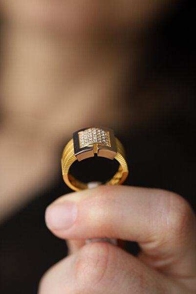 Yenigün Kuyumculuk 14 Ayar Altın Cimarlı Taş Detaylı Trabzon Model Yüzük 2