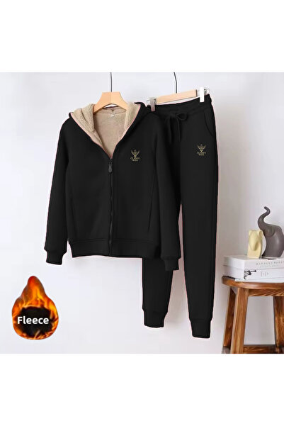 CLASSY.MODA Set de trening termic - set de 2, îmbrăcăminte superioară de jos, glugă, 3 fire Raster, fără mâneci Welsoft