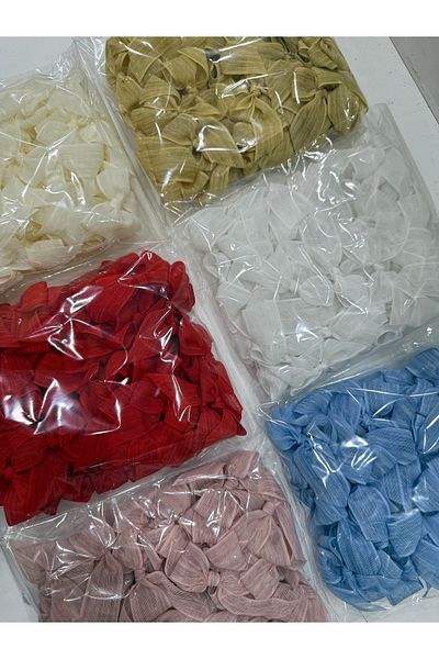 LAYLAEVENTS Red Linen Ribbon Premade Bow - 40 Pieces