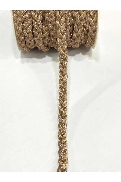 karantuhafiye 1 Meter H12 Gold Hair Braid Model / Stone Ribbon