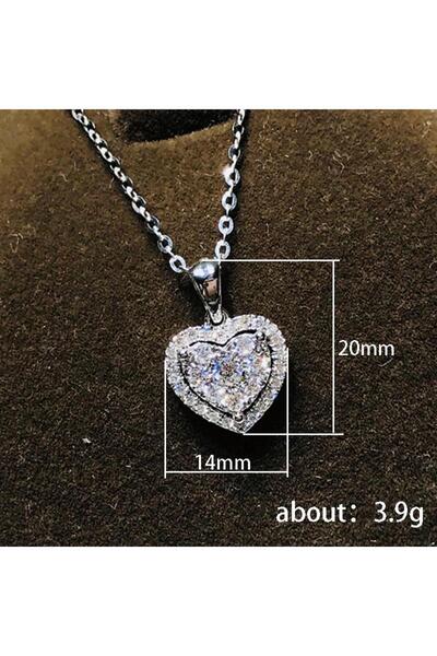 Choice NC23Y0131 قلادة على شكل قلب من الزركون اللامع للنساء باللون الفضي مجوه...