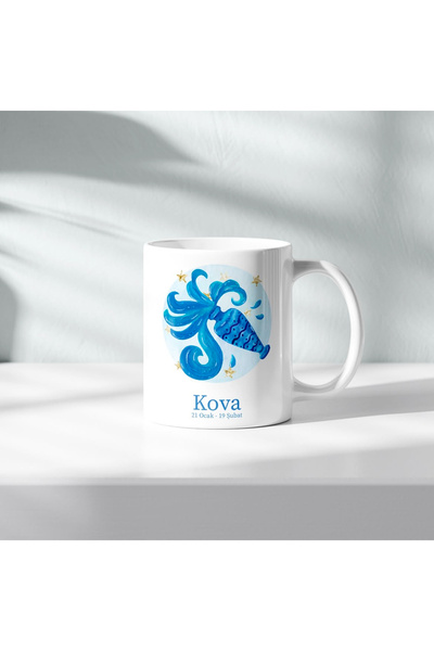 hobidünyam- Aquarius Themed Printed 100% Porcelain Mug
