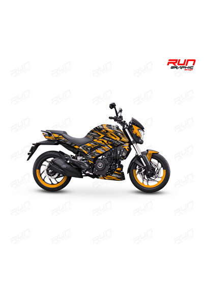 Run Grafik Shop Bajaj Dominar 400 ve 250 Turuncu Çizgi Desenli Tam Kaplama Gr...
