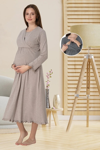 by İGP ثوب نوم للحوامل مع ميزات الرضاعة الطبيعية المخفية