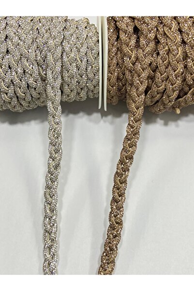 karantuhafiye Μοντέλο πλεξούδας μαλλιών με πέτρες / 1 μέτρο / H12 ασημί