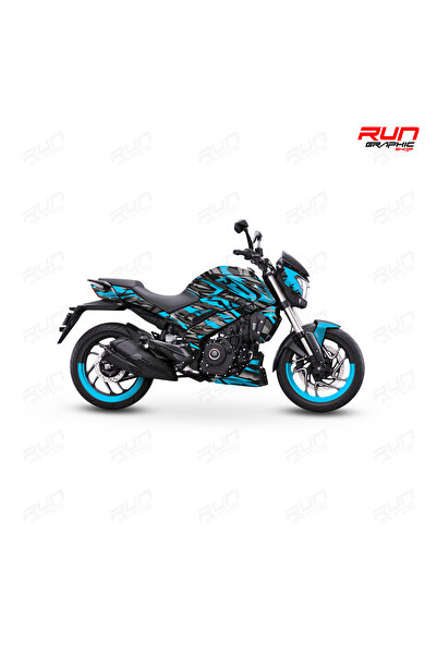 Run Grafik Shop Bajaj Dominar 400 ve 250 Mavi Çizgi Desenli Tam Kaplama Grafi...