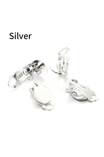 Choice Sliver Color 50pcs Frog Earring Clips for Jewelry Making DIY